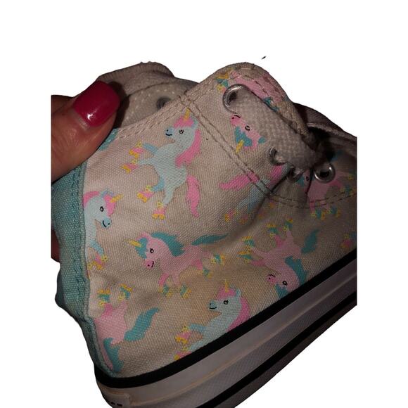 Converse Chuck Taylor Unicorns Hi-Top Sneakers Shoes‎ 669816F Girls Junior Sz 1 - Picture 13 of 13